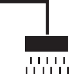 Shower Head vector for Adverts. Suitable for books, stores, shops. Taking bath shower icon sign. Bathroom shower pictogram symbol in trendy black fill style isolated on transparent background.