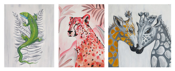 Acrylic painting of wild animals © NATALIIA TOSUN