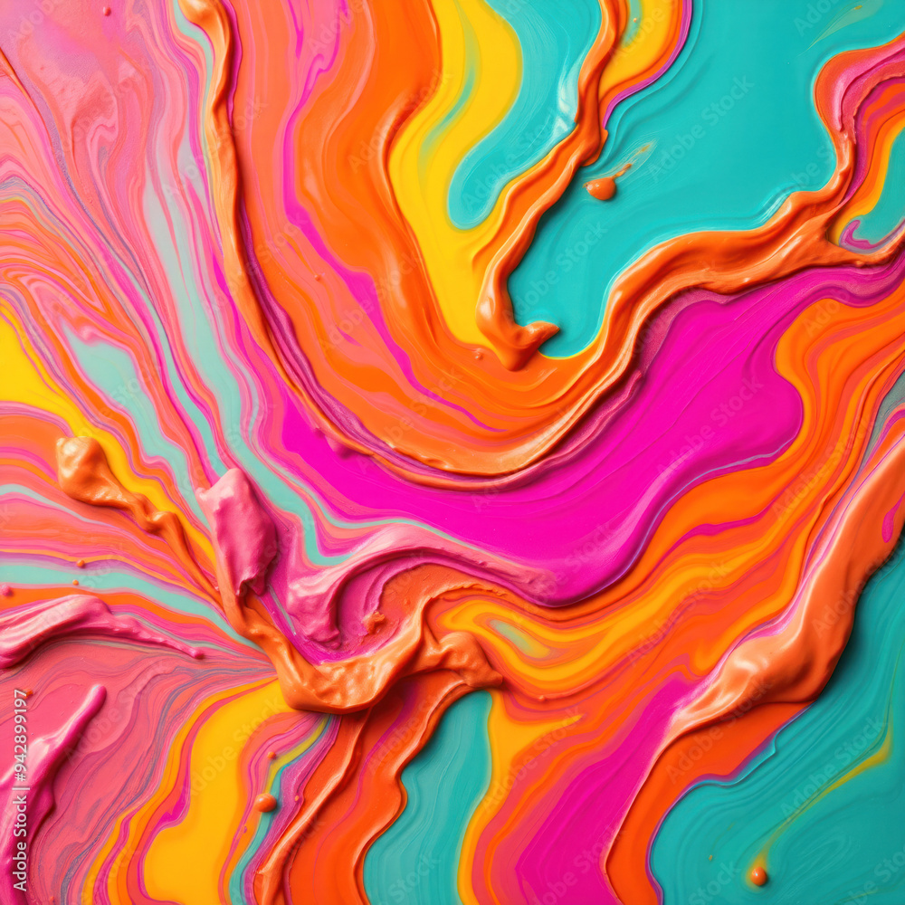 Aufkleber multicolored paint strokes overlap to create a painterly contrast of light tones
