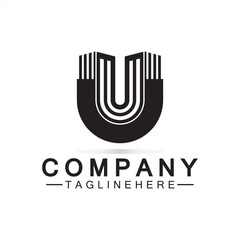Letter U logo icon design. Modern business initial U.