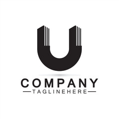 Letter U logo icon design. Modern business initial U.
