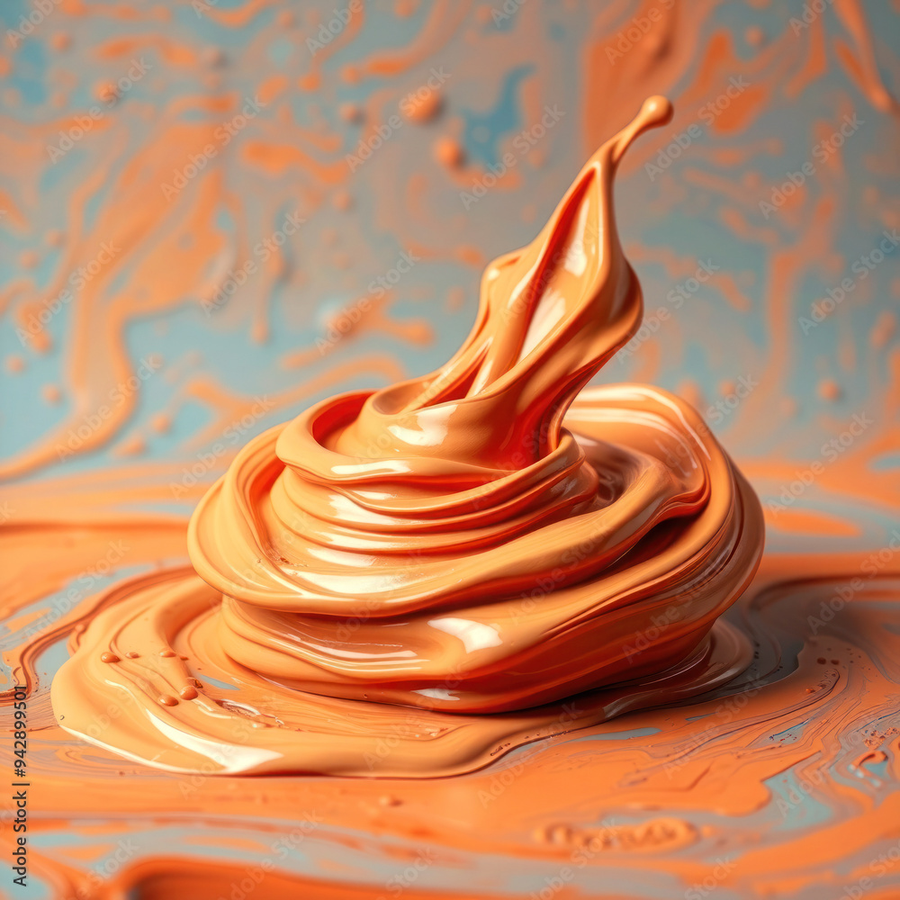 Leinwandbilder layers of clay in bright orange create an abstract background