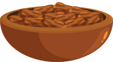 Wooden bowl is overflowing with ripe dates, perfect for a healthy snack or ingredient in your favorite recipes