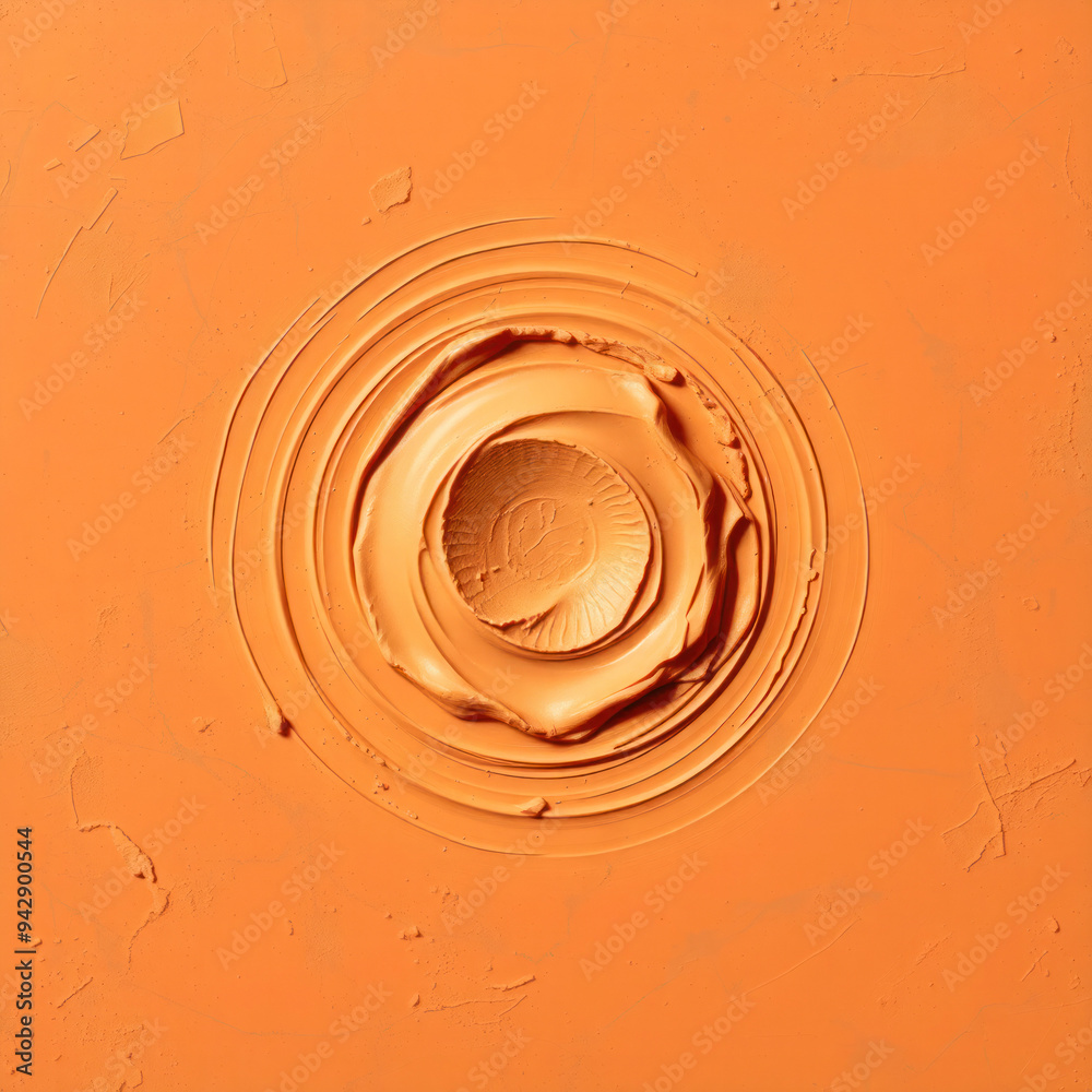 Aufkleber clay strokes create a contrasting orange background