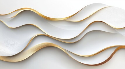 Fototapeta premium Abstract gold and white wave pattern. Perfect for backgrounds or graphic design.