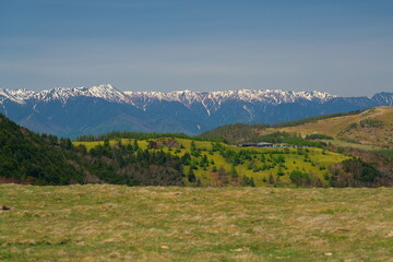 美ヶ原高原から望む北アルプス連峰