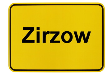 Illustration eines Ortsausgangsschildes der Gemeinde Zirzow in Mecklenburg-Vorpommern