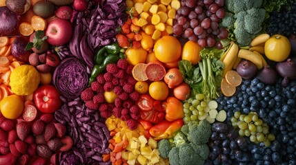 Rainbow of Fresh Fruits and Vegetables