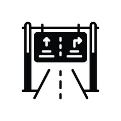Black solid icon for signpost