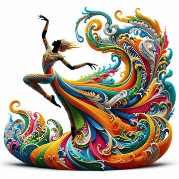 danseuse abstraite tissu textile couleur