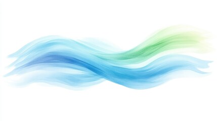 Fototapeta premium A blue and green wave with a white background. The blue and green colors give the impression of a calm and peaceful ocean