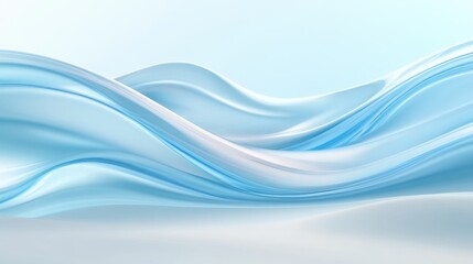 Obraz premium A blue and white wave with a white line in the middle. The blue and white color scheme gives the image a calm and serene mood