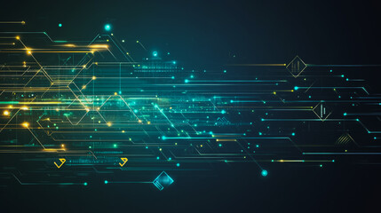 Obraz premium Abstract colorful business connection of lines from nodes It is connected to endless nodes and represents the innovation of communication in the network with black background