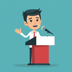 Nice public speaker white flat desk