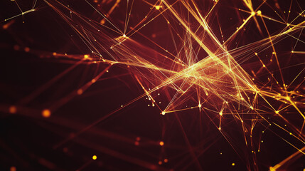 Abstract colorful business connection of lines from nodes It is connected to endless nodes and represents the innovation of communication in the network with black background