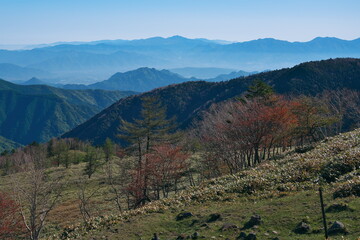 美ヶ原から根子岳方面の山々の展望