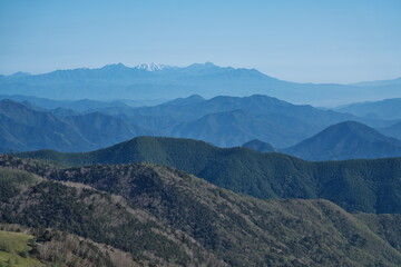 美ヶ原から妙高山と戸隠連峰方面の山々の展望