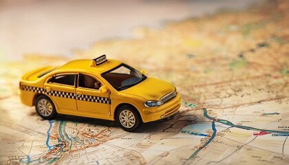 Exploring in Miniature: Yellow Taxi on a Detailed Map