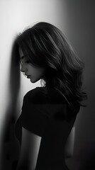 Naklejka premium black white portrait photo trend content for instagram and vertical video ratio 9:16