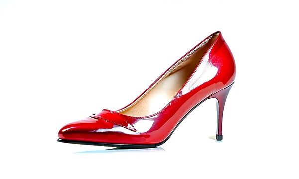 Red high heel shoes isolated on white background