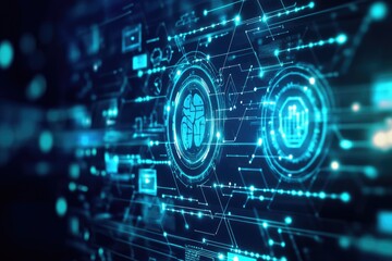 Abstract digital brain graphic. Perfect for AI, technology, and innovation concepts.