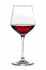 Wine Glass Isolated. Red Wine Glass for Alcohol Celebration on White Background