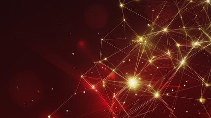 Obraz premium Abstract colorful business connection of lines from nodes It is connected to endless nodes and represents the innovation of communication in the network with black background