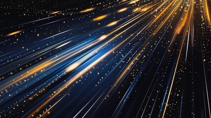 Obraz premium Abstract colorful business connection of lines from nodes It is connected to endless nodes and represents the innovation of communication in the network with black background