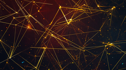 Obraz premium Abstract colorful business connection of lines from nodes It is connected to endless nodes and represents the innovation of communication in the network with black background