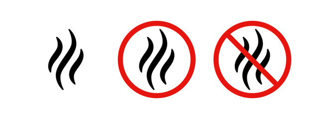 Anti bad smell icon. Odor control label. Forbidden flavors symbol. Strong flavors are not allowed. Deodorant sign. No perfume icon. Forbidden smoke. Vector illustration isolated on white background.