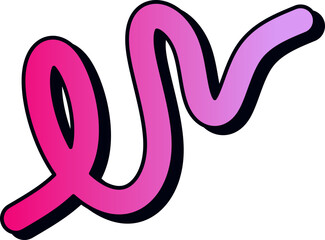 Retro Style Colorful Squiggly Element