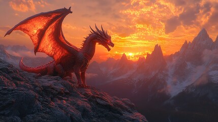 Fototapeta premium dragon in a fantastical landscape
