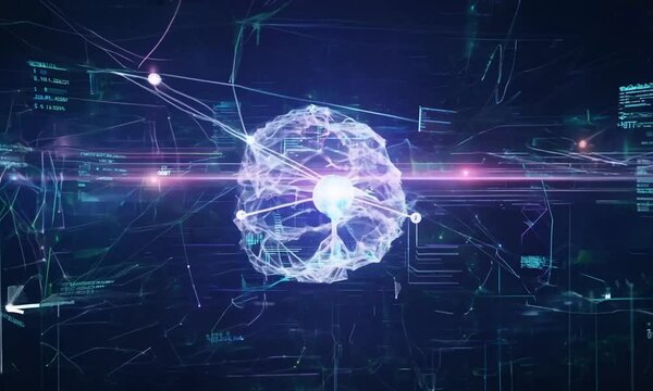  Digital Brain Synapses Data Flow, Quantum CPU Synapses, Artificial Intelligence