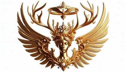 Fototapeta premium gold crown and world's most rare gemstones hand crafted. generative AI tools