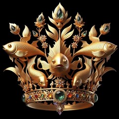 gold crown and  world's most rare gemstones  hand crafted. generative AI tools