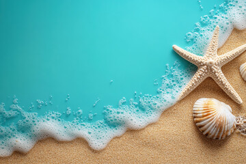 Light Blue Sea and Sand Background