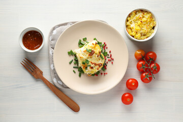 Concept of tasty and delicious homemade food - potato casserole