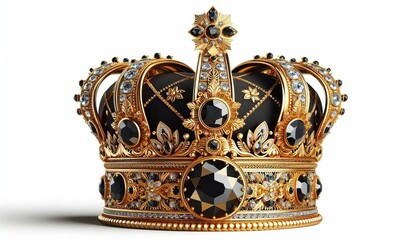 gold crown and  world's most rare gemstones  hand crafted. generative AI tools