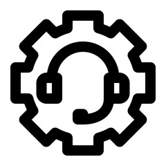 configuration, setting, operating, call center, crm outline icon