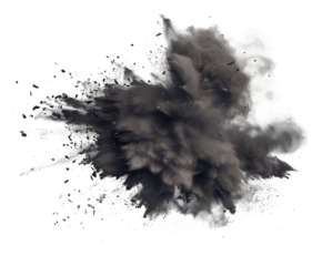 Realistic dust explosion on a transparent background