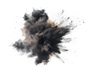 Realistic dust explosion on a transparent background