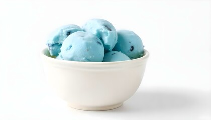 A bowl of blue moon icecream isolated on a white background