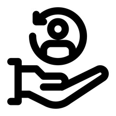 customer retention, retention, customer loyalty, crm, loyal customer outline icon