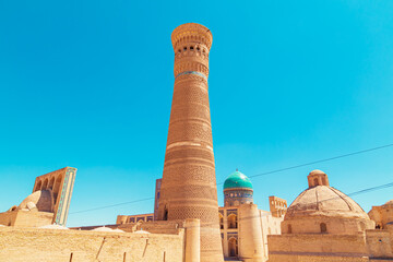 The ancient Kalyan minaret. UNESCO World Heritage Site.
