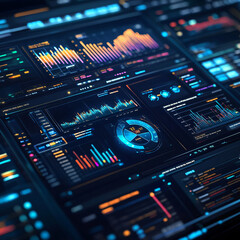 Obraz premium A digital dashboard displaying real-time data analytics.