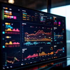 Fototapeta premium A digital dashboard displaying real-time data analytics.