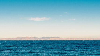 seascape uninhabited rocky island in the sea in Egypt