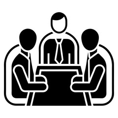 Small business meeting vector linear illustration