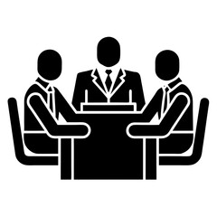 Small business meeting vector linear illustration