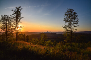 Landschaft Thüringer Wald im Abendlicht